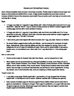 Balanced Breakfast Ideas